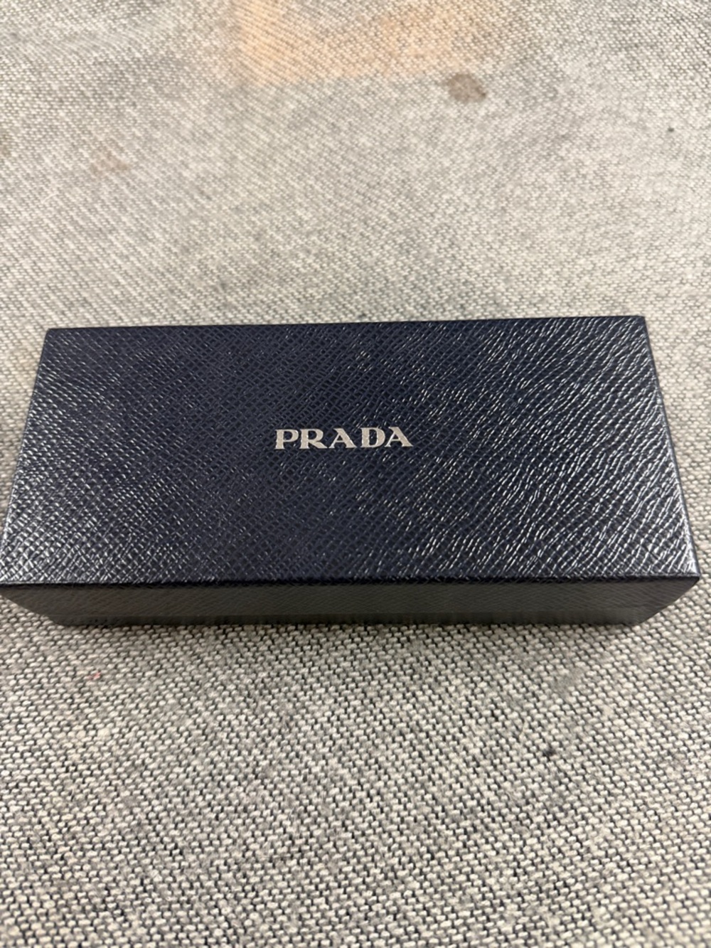 Prada Navy Textured Box with Gold Logo